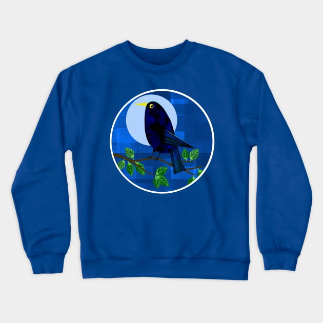 Blackbird at Night Crewneck Sweatshirt by Scratch